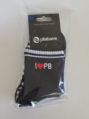 Pila Barre Black 'I ♥ PB' Grip Socks
